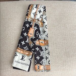 Designer Chain and Monogram Strap Charm in Black and Tan